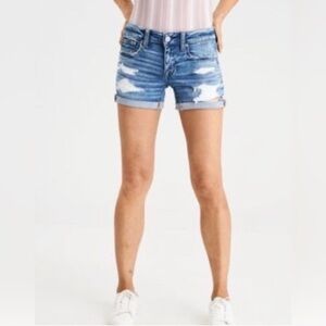 American Eagle ne(x)t level midi jean shorts - crochet pocket rise super stretch